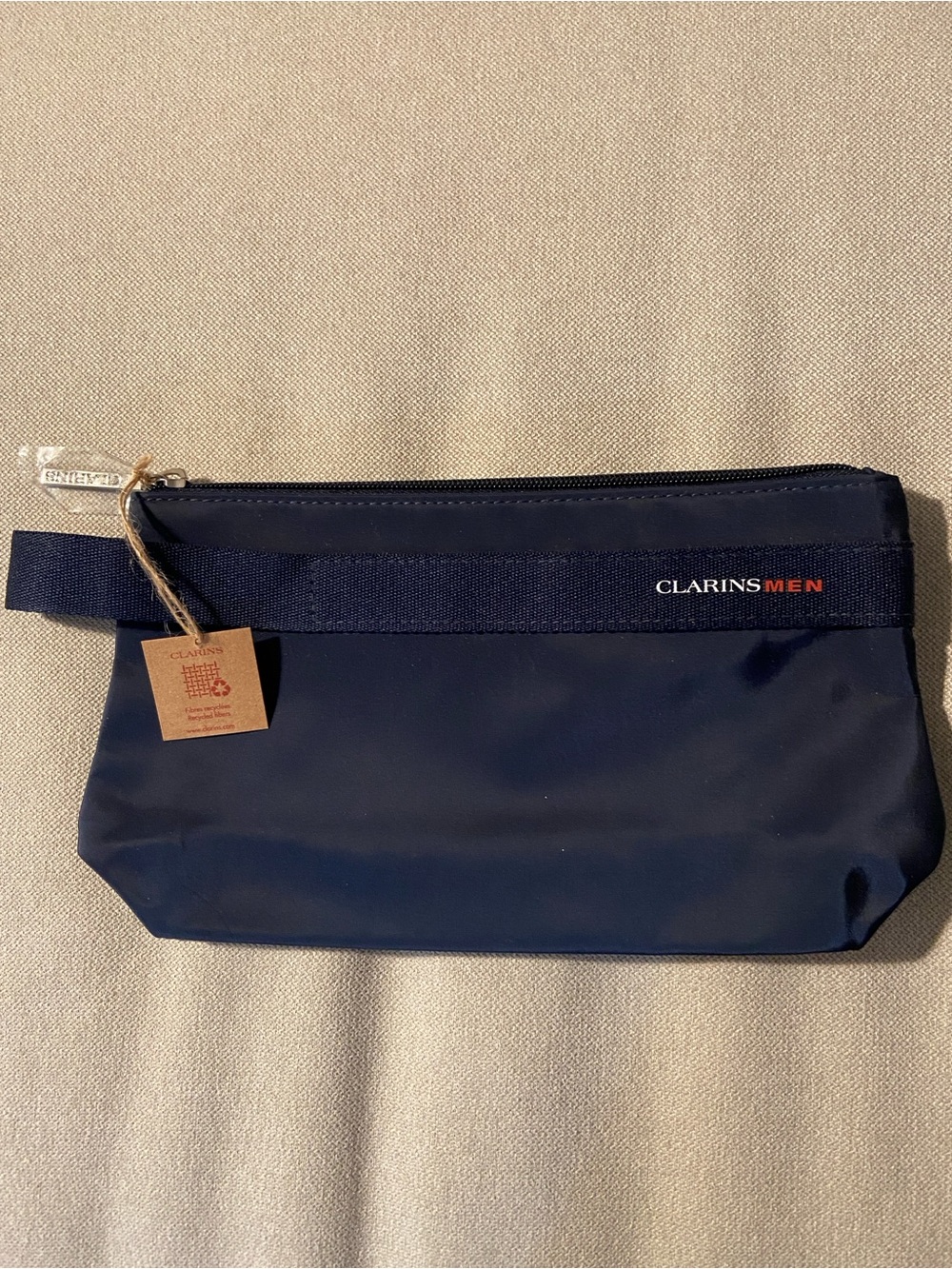 Clarins Men Navy Blue Toiletry Pouch